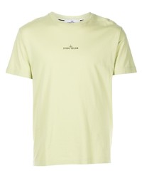 T-shirt à col rond imprimé vert menthe Stone Island