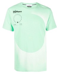 T-shirt à col rond imprimé vert menthe Stone Island