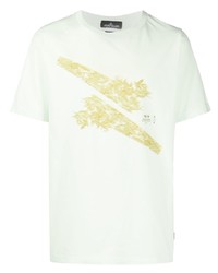 T-shirt à col rond imprimé vert menthe Stone Island Shadow Project