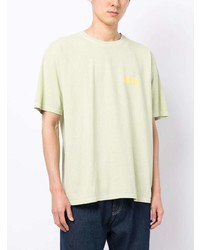 T-shirt à col rond imprimé vert menthe Stussy