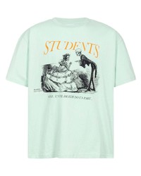 T-shirt à col rond imprimé vert menthe Students Golf