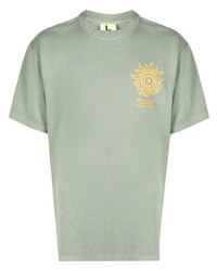 T-shirt à col rond imprimé vert menthe Supervsn