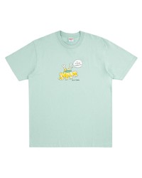 T-shirt à col rond imprimé vert menthe Supreme