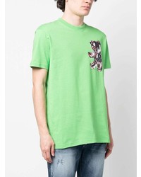 T-shirt à col rond imprimé vert menthe Philipp Plein