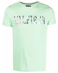T-shirt à col rond imprimé vert menthe Tommy Hilfiger