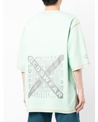 T-shirt à col rond imprimé vert menthe Gcds