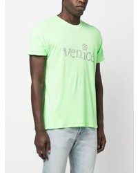 T-shirt à col rond imprimé vert menthe ERL