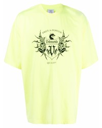 T-shirt à col rond imprimé vert menthe Vetements