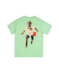 T-shirt à col rond imprimé vert menthe Travis Scott Astroworld