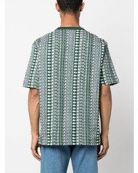 T-shirt à col rond imprimé vert menthe Lacoste