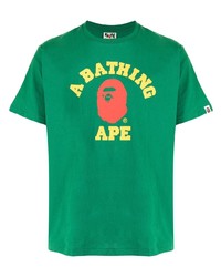 T-shirt à col rond imprimé vert A Bathing Ape