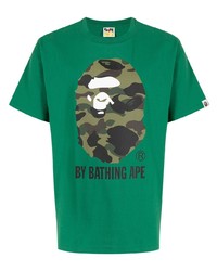 T-shirt à col rond imprimé vert A Bathing Ape