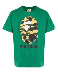 T-shirt à col rond imprimé vert A Bathing Ape