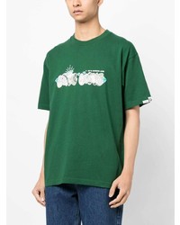 T-shirt à col rond imprimé vert AAPE BY A BATHING APE