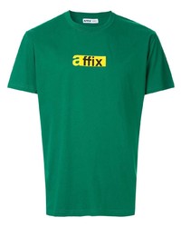 T-shirt à col rond imprimé vert AFFIX