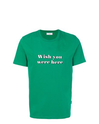 T-shirt à col rond imprimé vert AMI Alexandre Mattiussi