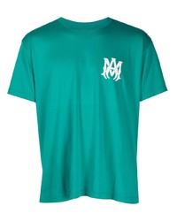 T-shirt à col rond imprimé vert Amiri