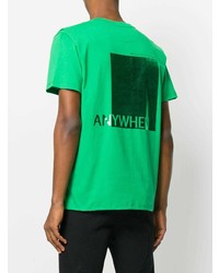 T-shirt à col rond imprimé vert Valentino