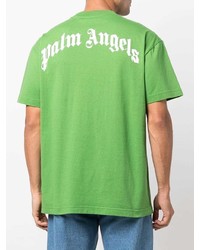 T-shirt à col rond imprimé vert Palm Angels