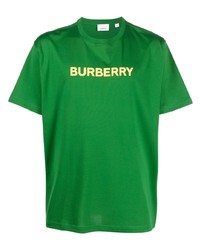 T-shirt à col rond imprimé vert Burberry
