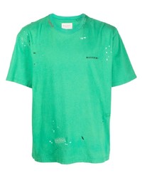 T-shirt à col rond imprimé vert Buscemi