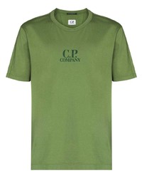 T-shirt à col rond imprimé vert C.P. Company
