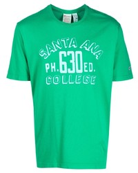 T-shirt à col rond imprimé vert Champion