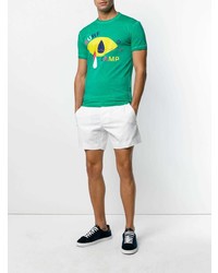 T-shirt à col rond imprimé vert DSQUARED2