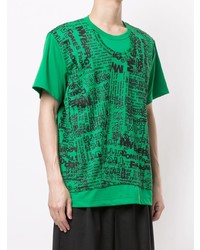 T-shirt à col rond imprimé vert Comme Des Garcons Homme Plus