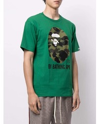 T-shirt à col rond imprimé vert A Bathing Ape