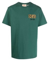 T-shirt à col rond imprimé vert Deus Ex Machina
