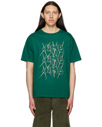 T-shirt à col rond imprimé vert Dime