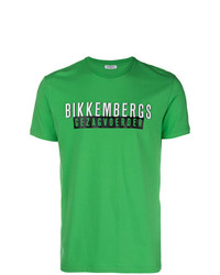 T-shirt à col rond imprimé vert Dirk Bikkembergs