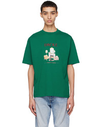 T-shirt à col rond imprimé vert Drôle De Monsieur
