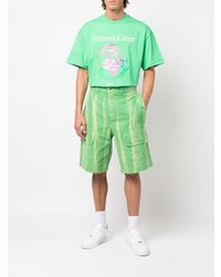 T-shirt à col rond imprimé vert MSGM