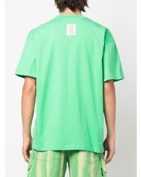 T-shirt à col rond imprimé vert MSGM