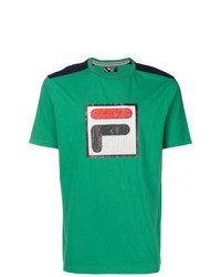 T-shirt à col rond imprimé vert Fila