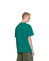 T-shirt à col rond imprimé vert Marni