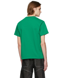 T-shirt à col rond imprimé vert Jacquemus