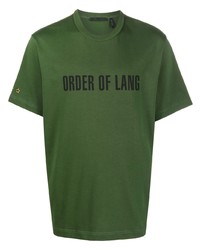 T-shirt à col rond imprimé vert Helmut Lang