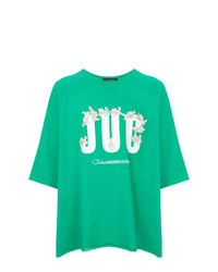T-shirt à col rond imprimé vert John Undercover