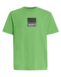 T-shirt à col rond imprimé vert KARL LAGERFELD JEANS