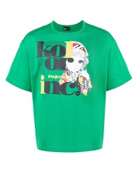 T-shirt à col rond imprimé vert Kolor