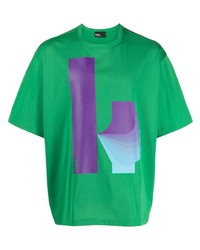 T-shirt à col rond imprimé vert Kolor