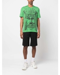 T-shirt à col rond imprimé vert Versace