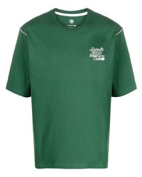T-shirt à col rond imprimé vert Lacoste