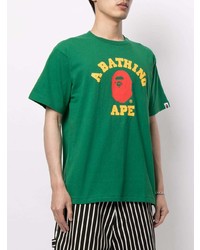 T-shirt à col rond imprimé vert A Bathing Ape