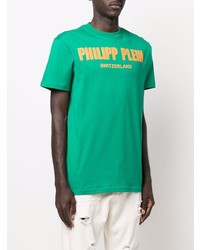 T-shirt à col rond imprimé vert Philipp Plein