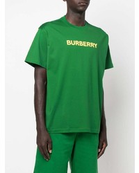 T-shirt à col rond imprimé vert Burberry