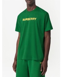 T-shirt à col rond imprimé vert Burberry